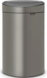 Brabantia Touch Bin New Soft-Touch nyomófedeles hulladékgyűjtő belső tartállyal, ovális, 40L - L méret, acél, platinaszürke - 114908 (114908)