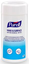 GOJO PURELL Hand & Surface Antimicrobial Wipes, 180x200mm kézfertőtlenítő és felületfertőtlenítő kendő, 100db/tégely (G92100-12)