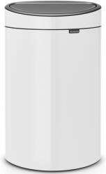 Brabantia Touch Bin New Soft-Touch nyomófedeles hulladékgyűjtő belső tartállyal, ovális, 40L - L méret, acél, fehér (114984)