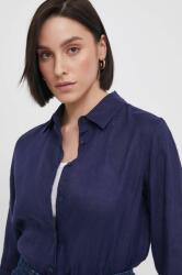 Benetton len ing galléros, sötétkék, regular - sötétkék M - answear - 19 990 Ft