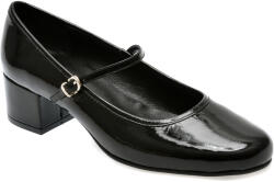 Image Pantofi casual IMAGE negri, 260900, din piele naturala lacuita 38