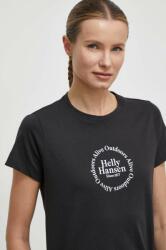 Helly Hansen pamut póló női, fekete - fekete M - answear - 10 990 Ft