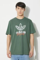 adidas Originals pamut póló zöld, férfi, nyomott mintás, IS0228 - zöld S