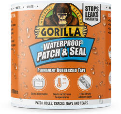 Gorilla WATERPROOF PATCH & SEAL TAPE Fehér 3m x 100mm Vízálló Foltozó/Tömítő Ragasztószalag (105292)