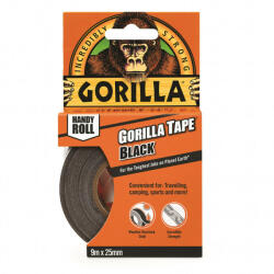 Gorilla Tape Handy Roll 9, 14m x 25mm Fekete Extra Erős Ragasztószalag (3044400)