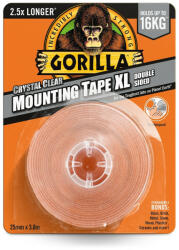  Gorilla Mounting Tape XL Kristálytiszta Kétoldalas Ragasztószalag 2, 5cm x 3, 8m (3044120)