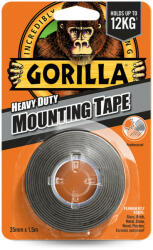  Gorilla Heavy Duty Mounting Black Tape Fekete Kétoldalas Ragasztószalag Kültérre is 2, 54cm x 1, 52m (3044200)