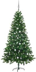 Brad crăciun pre-iluminat artificial set globuri, verde, 180 cm (3077727)