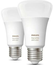 Philips Pachet 2 becuri LED RGB inteligente Philips Hue A60, Bluetooth, Zigbee, E27, 9W (60W) (000008719514328365)