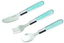 Canpol babies Tacâmuri metalice pentru copii Canpol (lingură, furculiță, cuțit) 9/477 albastru Set pentru masa bebelusi