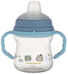 Canpol Babies FirstCup Cup pentru bebeluși, cu piesa de gură din silicon 150ml Bonjour Blue 56/612_blu