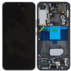 Samsung Galaxy S22 Keret + LCD Kijelző + Érintőüveg, Fekete (GH82-27520A/GH82-27521A)