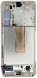 Samsung Galaxy S23 Plus Keret + LCD Kijelző + Érintőüveg, Cream (GH82-30476B/GH82-30477B)