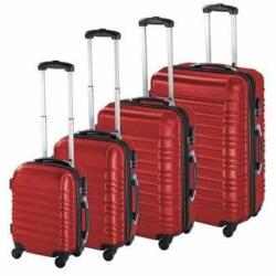  4 db-os merev falú bőrönd szett - piros (HOP1000938-3)
