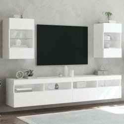vidaXL 2 db fehér falra szerelhető TV-szekrény LED-ekkel 40x30x60, 5 cm (837079) - pepita