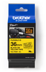 Brother TZ-FX661 / TZe-FX661 Pro Tape, 36mm x 8m, flexi, text negru / fundal galben, banda original (TZEFX661)