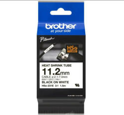 Brother HSe-231E Pro Tape, 11.2 mm x 1.5 m, text negru / fundal alb , banda original (HSE231E)