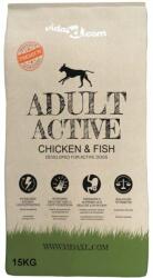vidaXL 2 db „adult active chicken & fish prémium száraz kutyatáp 30kg (275194)