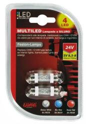 LAMPA 12V 38mm szofita (SV8, 5-8) 4 LED, fehér színű (0198358) (LA0198358)
