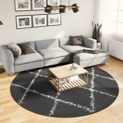 vidaXL fekete és krém hosszú szálú bozontos modern szőnyeg Ø 240 cm (375424)