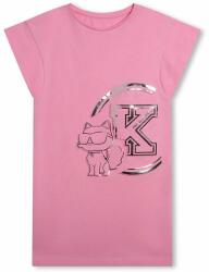 Karl Lagerfeld rochie din bumbac pentru copii culoarea roz, mini, drept PPYH-SUG04H_30X