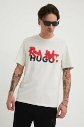 Hugo tricou din bumbac bărbați, culoarea bej, cu imprimeu 50508513 PPYH-TSM00H_08X