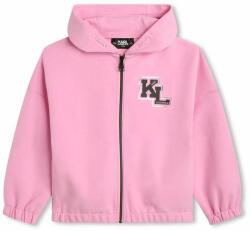 KARL LAGERFELD bluza copii culoarea roz, cu glugă, cu imprimeu PPYH-BLG01A_30X