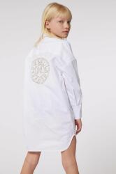 Karl Lagerfeld rochie din bumbac pentru copii culoarea alb, mini, drept PPYH-SUG04N_00X