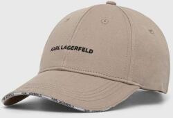 Karl Lagerfeld șapcă de baseball din bumbac culoarea bej, cu imprimeu PPYH-CAD02A_02X