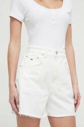 Tommy Jeans pantaloni scurți femei, culoarea bej, uni, high waist DW0DW17779 PPYH-SZD0JR_01X