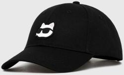 Karl Lagerfeld șapcă de baseball din bumbac culoarea negru, cu imprimeu 99KK-CAD0GA_99X