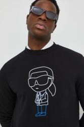KARL LAGERFELD bluză bărbați, culoarea negru, cu imprimeu 541900.705404 PPYH-SWM02S_99X