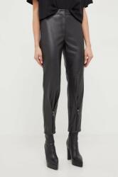Karl Lagerfeld pantaloni femei, culoarea negru, drept, high waist PPYH-SPD0B5_99X