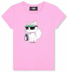 KARL LAGERFELD tricou copii culoarea roz PPYH-TSG03K_30X