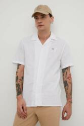 Tommy Hilfiger cămașă din amestec de in culoarea alb, regular DM0DM18963 PPYH-KDM0JG_00X