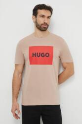 Hugo tricou din bumbac culoarea bej, cu imprimeu 50467952 PPYY-TSM27H_80X