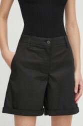 Tommy Hilfiger pantaloni scurți femei, culoarea negru, uni, high waist WW0WW41769 PPYH-SZD063_99X
