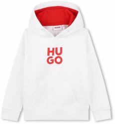 Hugo bluza copii culoarea alb, cu glugă, cu imprimeu PPYH-BLB020_00X