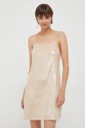 Calvin Klein rochie culoarea bej, mini, drept J20J222524 PPYH-SUD08I_80X