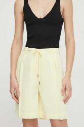 Calvin Klein pantaloni scurți femei, culoarea galben, uni, high waist K20K206651 PPYH-SZD0CW_11X