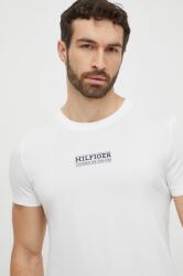 Tommy Hilfiger tricou din bumbac bărbați, culoarea alb, cu imprimeu MW0MW34387 PPYH-TSM1E5_00X