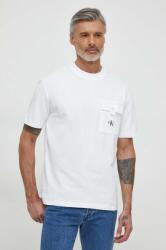 Calvin Klein Jeans tricou bărbați, culoarea alb, cu imprimeu J30J325214 PPYH-TSM1NR_00X