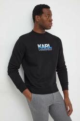 KARL LAGERFELD bluză bărbați, culoarea negru, cu imprimeu 541900.705405 PPYH-SWM02T_99X