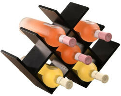 Kesper Etajera pentru vin Kesper 69232, Pentru 8 sticle, MDF, Constructie stabila, Negru (69232) Raft