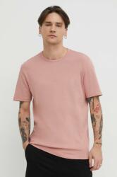 Hugo tricou din bumbac bărbați, culoarea roz, uni 50480434 9BYX-TSM04P_30X