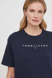 Tommy Jeans tricou din bumbac femei, culoarea bleumarin DW0DW17836 PPYH-TSD1T9_59X