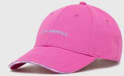 Karl Lagerfeld șapcă de baseball din bumbac culoarea roz, cu imprimeu PPYH-CAD02A_43X