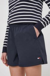 Tommy Hilfiger pantaloni scurți femei, culoarea bleumarin, uni, high waist WW0WW41521 PPYH-SZD05U_59X