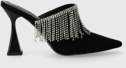Karl Lagerfeld papuci din piele DEBUT II femei, culoarea negru, cu toc cui, KL32004 PPYH-KLD01P_99X