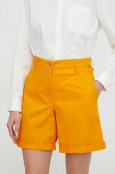 Tommy Hilfiger pantaloni scurți femei, culoarea portocaliu, uni, high waist WW0WW41769 PPYH-SZD063_23X